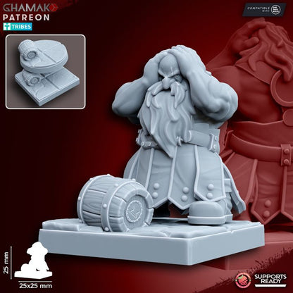 Dwarven Cannon (4 Units), resin miniature, 28mm heroic scale unpainted resin, view 7