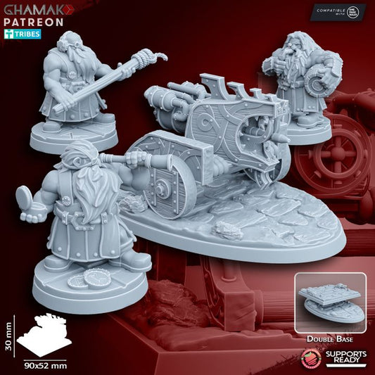 Dwarven Flame Thrower (4 Units), resin miniature, 28mm heroic scale unpainted resin, view 4