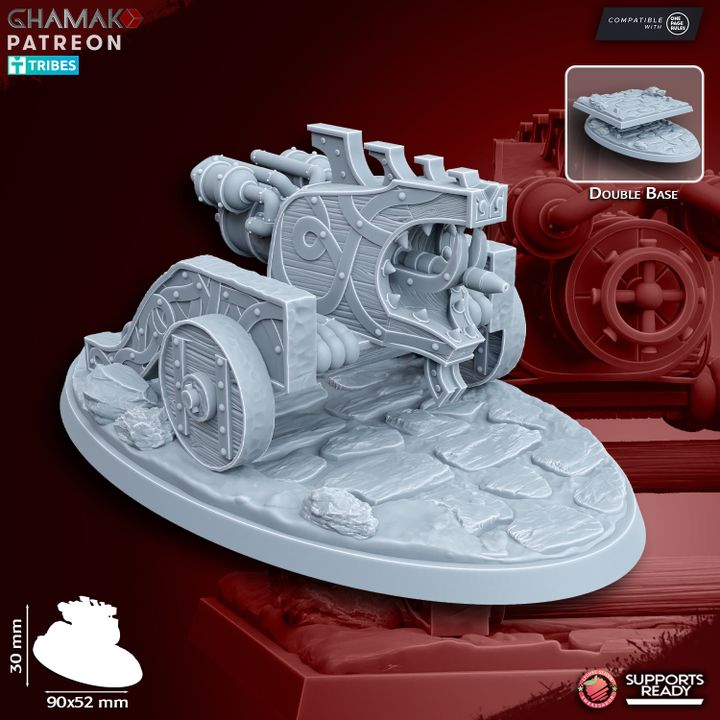Dwarven Flame Thrower (4 Units), resin miniature, 28mm heroic scale unpainted resin, view 6
