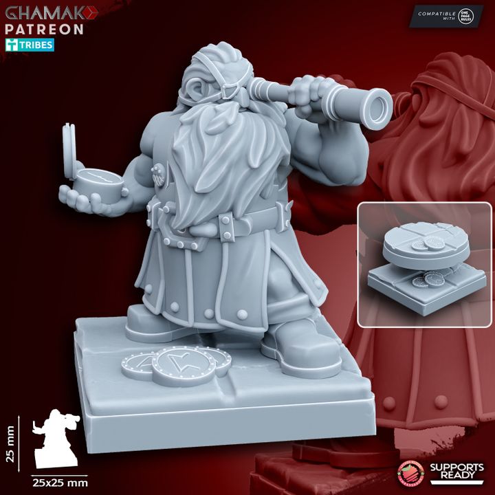 Dwarven Flame Thrower (4 Units), resin miniature, 28mm heroic scale unpainted resin, view 8