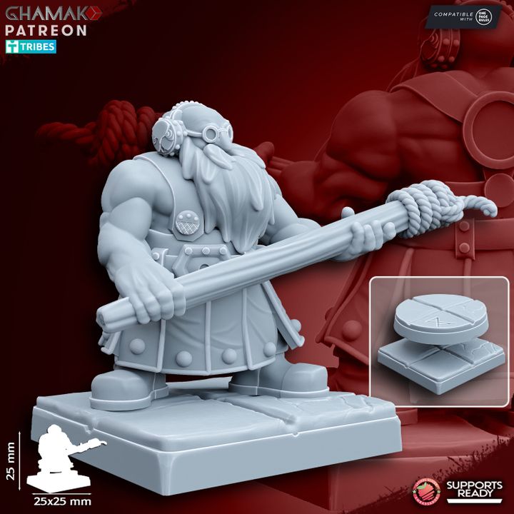 Dwarven Organ Cannon (4 Units), resin miniature, 28mm heroic scale unpainted resin, view 2
