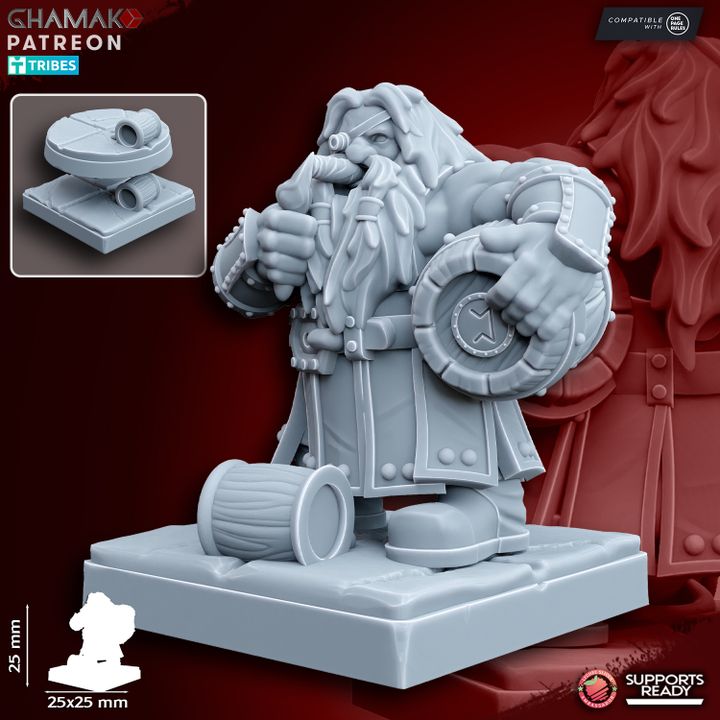 Dwarven Organ Cannon (4 Units), resin miniature, 28mm heroic scale unpainted resin, view 8