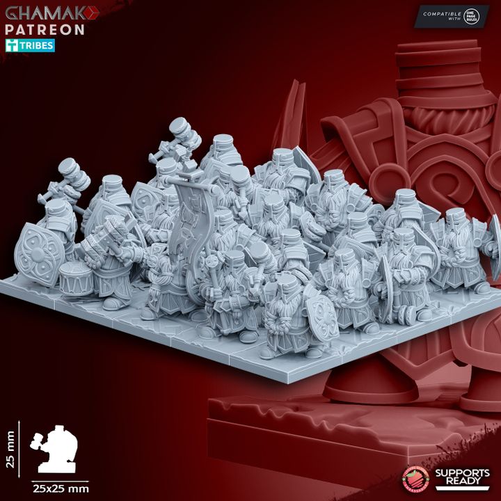 Forge Guard (10 Units), resin miniature, 28mm heroic scale unpainted resin, view 3