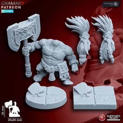 Giant Slayer, resin miniature, 28mm heroic scale unpainted resin, view 2