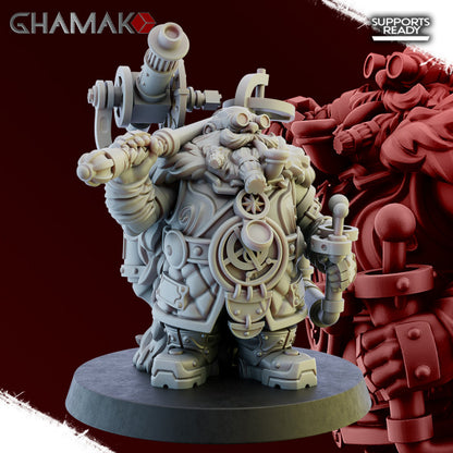 Gunner Von Drakkar, resin miniature, 28mm heroic scale unpainted resin