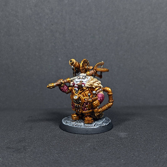 Gunner Von Drakkar, resin miniature, 28mm heroic scale unpainted resin, view 2