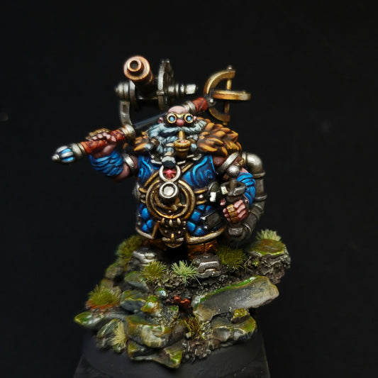 Gunner Von Drakkar, resin miniature, 28mm heroic scale unpainted resin, view 4