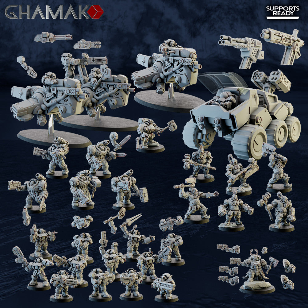 Imperial Army Ironkin Warband (29 Units), Imperial Army proxy miniature, 28mm heroic scale unpainted resin, view 3