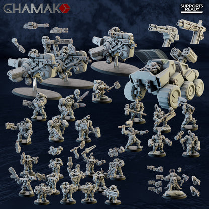 Imperial Army Ironkin Warband (29 Units), Imperial Army proxy miniature, 28mm heroic scale unpainted resin, view 3