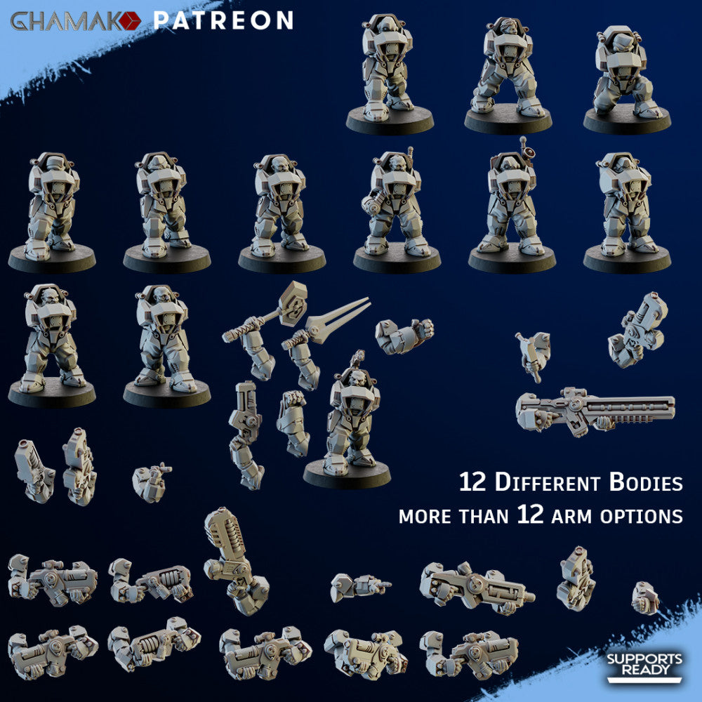 Imperial Army Ironkin Warband (29 Units), Imperial Army proxy miniature, 28mm heroic scale unpainted resin, view 7