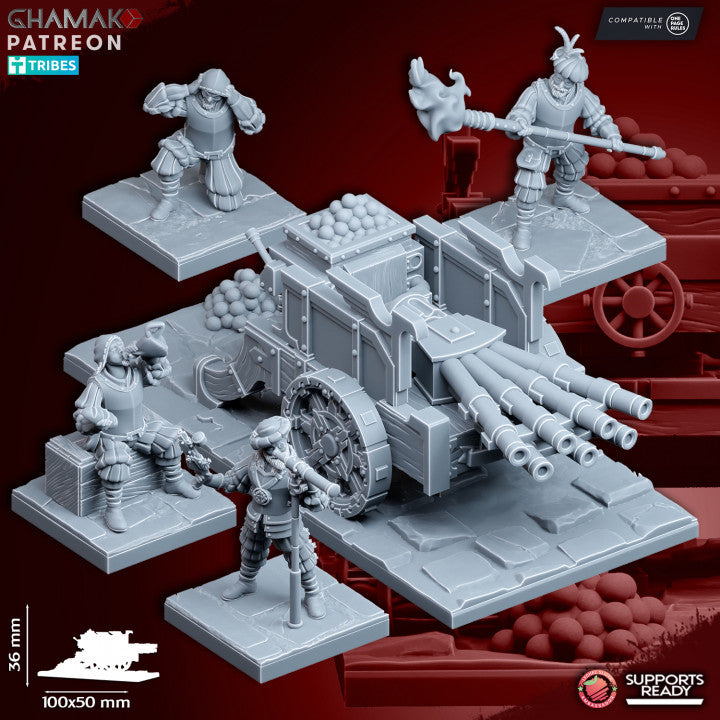 Organ Cannon, resin miniature, 28mm heroic scale unpainted resin, view 3