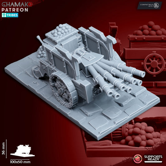 Organ Cannon, resin miniature, 28mm heroic scale unpainted resin, view 6