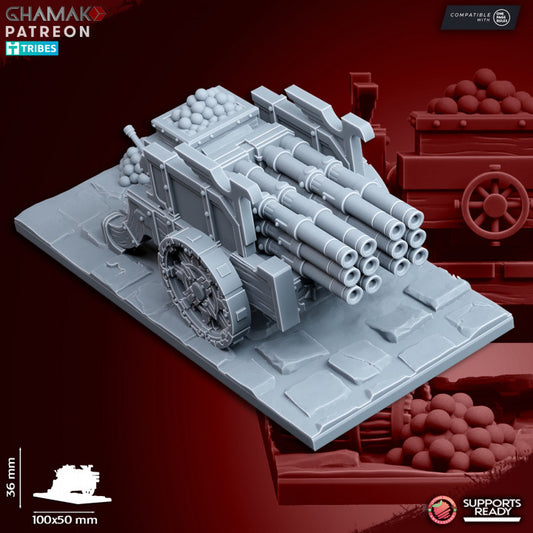 Organ Cannon, resin miniature, 28mm heroic scale unpainted resin, view 7