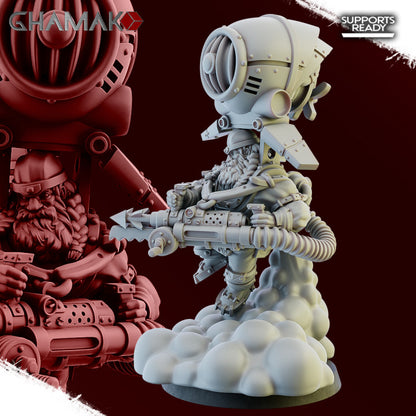 Reckless Engineers Squad (3 Units), resin miniature, 28mm heroic scale unpainted resin, view 4