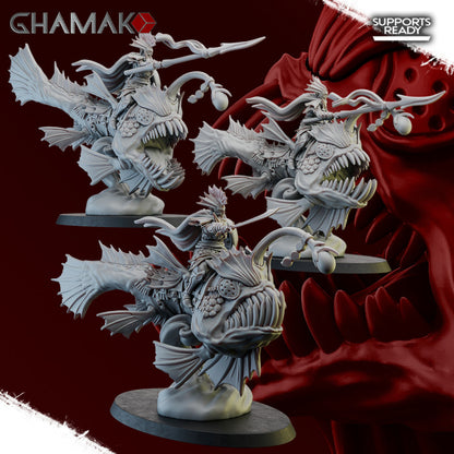 Royal Guards of Atlantis Squad (3 Units), resin miniature, 28mm heroic scale unpainted resin, view 3