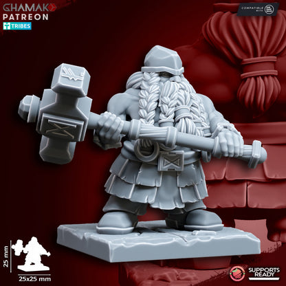 Runesmith on Foot, resin miniature, 28mm heroic scale unpainted resin, view 4