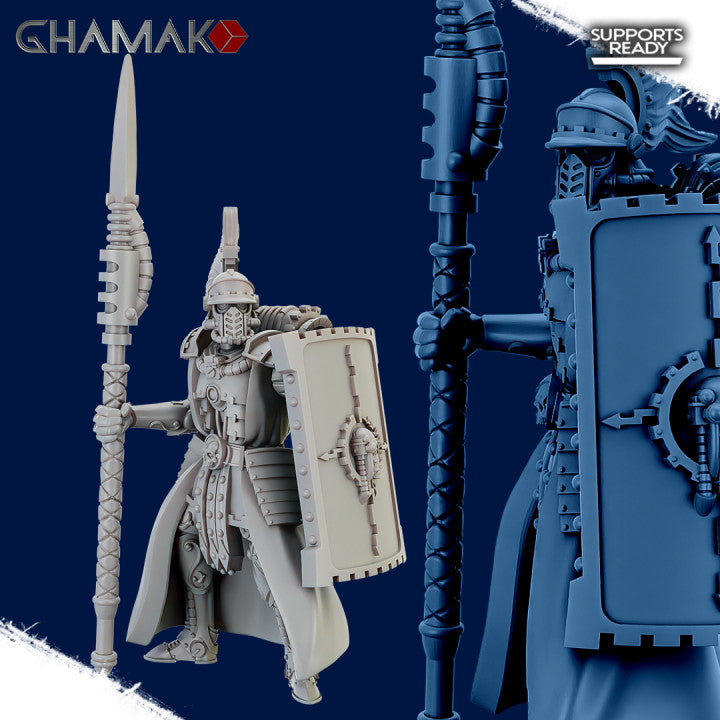 Scutarior Squad (10 Units), Tech Priests proxy miniature, 28mm heroic scale unpainted resin, view 4