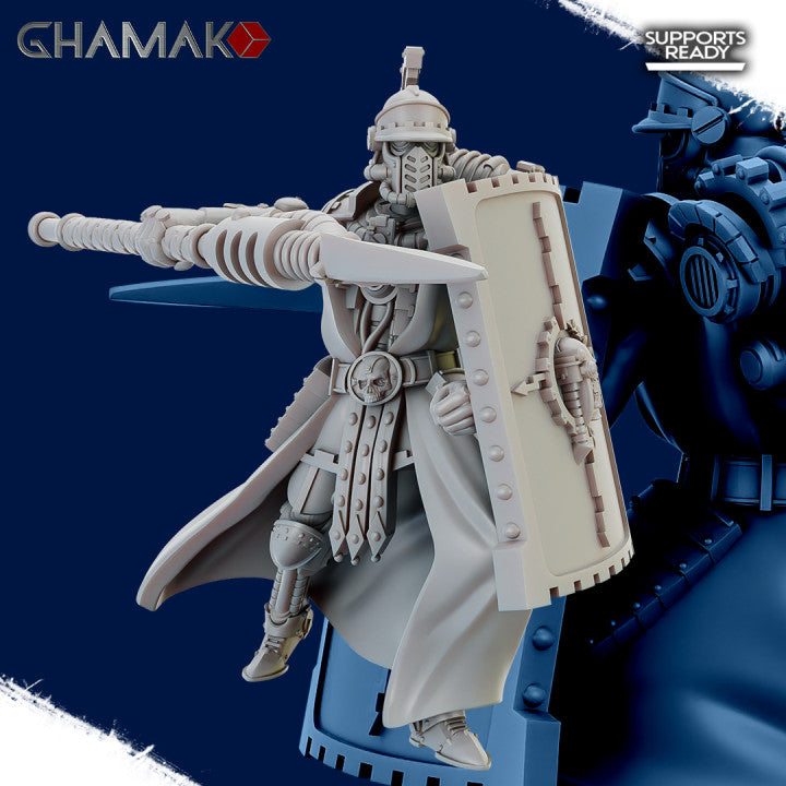 Scutarior Squad (10 Units), Tech Priests proxy miniature, 28mm heroic scale unpainted resin, view 10