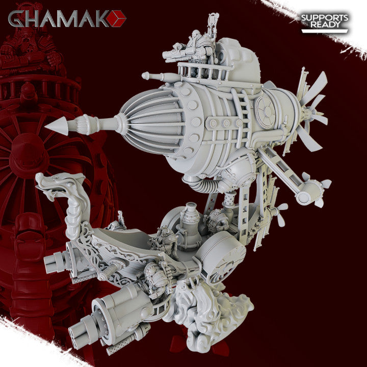 Zeppelin of Judgment, resin miniature, 28mm heroic scale unpainted resin