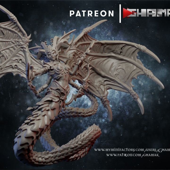 Dark Elf Queen, resin miniature, 28mm heroic scale unpainted resin