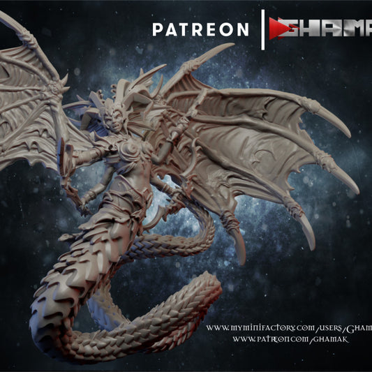 Dark Elf Queen, resin miniature, 28mm heroic scale unpainted resin