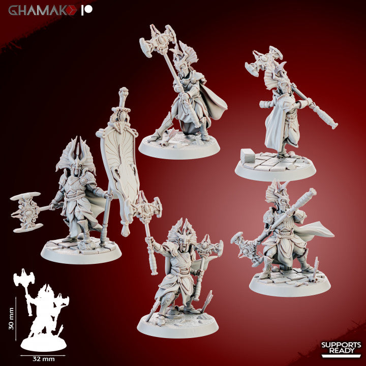 Gate Custodes Elves (5 Units), resin miniature, 28mm heroic scale unpainted resin