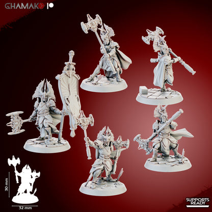 Gate Custodes Elves (5 Units), resin miniature, 28mm heroic scale unpainted resin