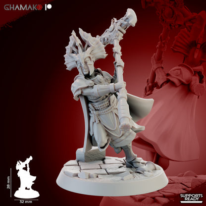 Gate Custodes Elves (5 Units), resin miniature, 28mm heroic scale unpainted resin, view 3
