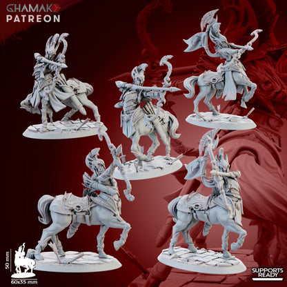 Skyrunner Cavalry (5 Units), resin miniature, 28mm heroic scale unpainted resin, view 3