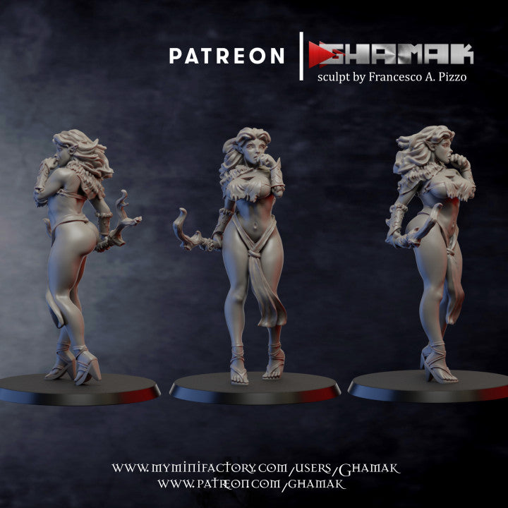 Wood Elf Team, resin miniature, 28mm heroic scale unpainted resin, view 3