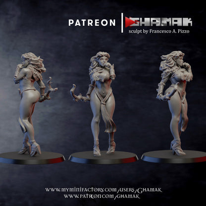 Wood Elf Team, resin miniature, 28mm heroic scale unpainted resin, view 3
