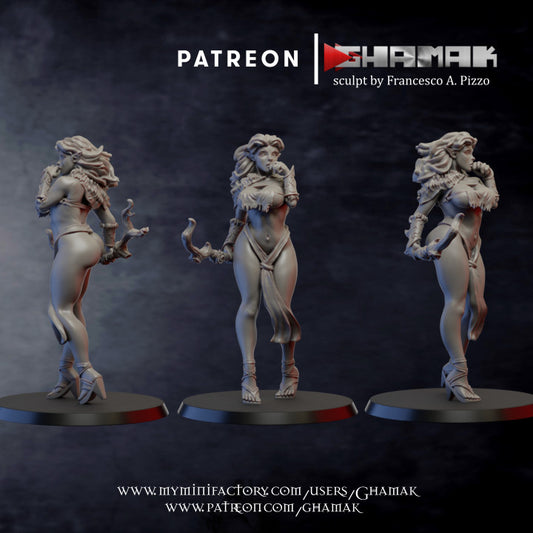 Wood Elf Team, resin miniature, 28mm heroic scale unpainted resin, view 3