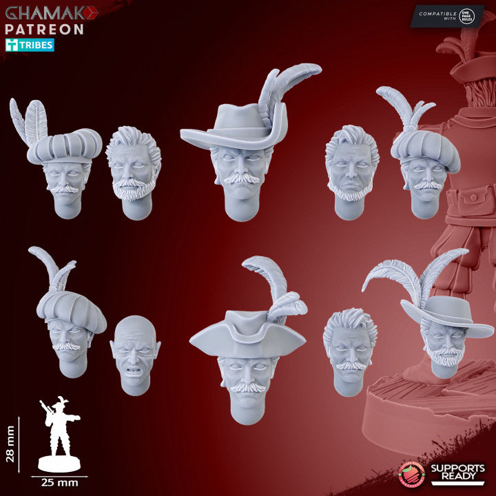 Empire Arquebusiers (10 Units), resin miniature, 28mm heroic scale unpainted resin, view 5