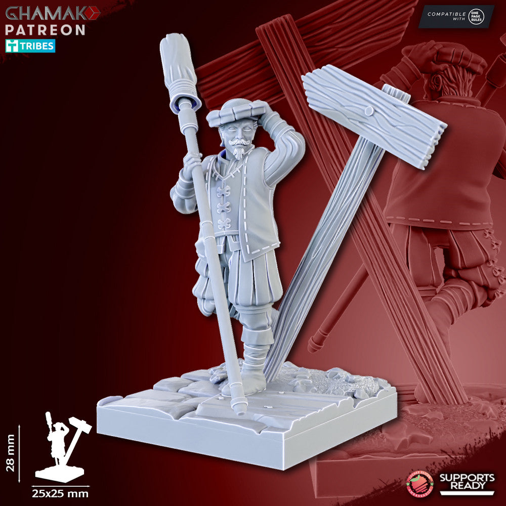 Empire Cannon, resin miniature, 28mm heroic scale unpainted resin, view 9