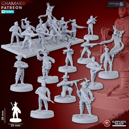 Empire Crossbowmen (10 Units), resin miniature, 28mm heroic scale unpainted resin