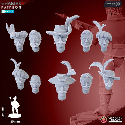 Empire Crossbowmen (10 Units), resin miniature, 28mm heroic scale unpainted resin, view 5