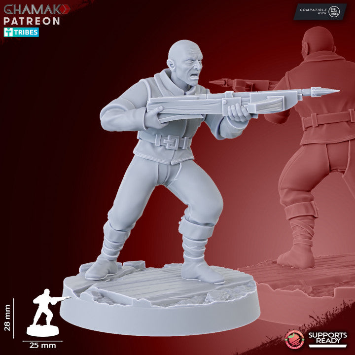 Empire Crossbowmen (10 Units), resin miniature, 28mm heroic scale unpainted resin, view 9