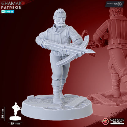 Empire Crossbowmen (10 Units), resin miniature, 28mm heroic scale unpainted resin, view 10