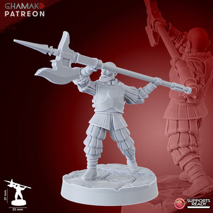 Empire Infantrymen Halberdiers (10 Units), resin miniature, 28mm heroic scale unpainted resin, view 2