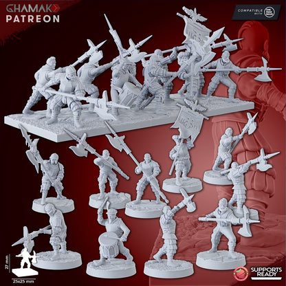 Empire Infantrymen Halberdiers (10 Units), resin miniature, 28mm heroic scale unpainted resin, view 3