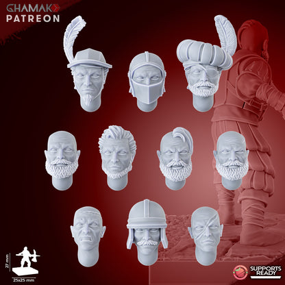 Empire Infantrymen Halberdiers (10 Units), resin miniature, 28mm heroic scale unpainted resin, view 5