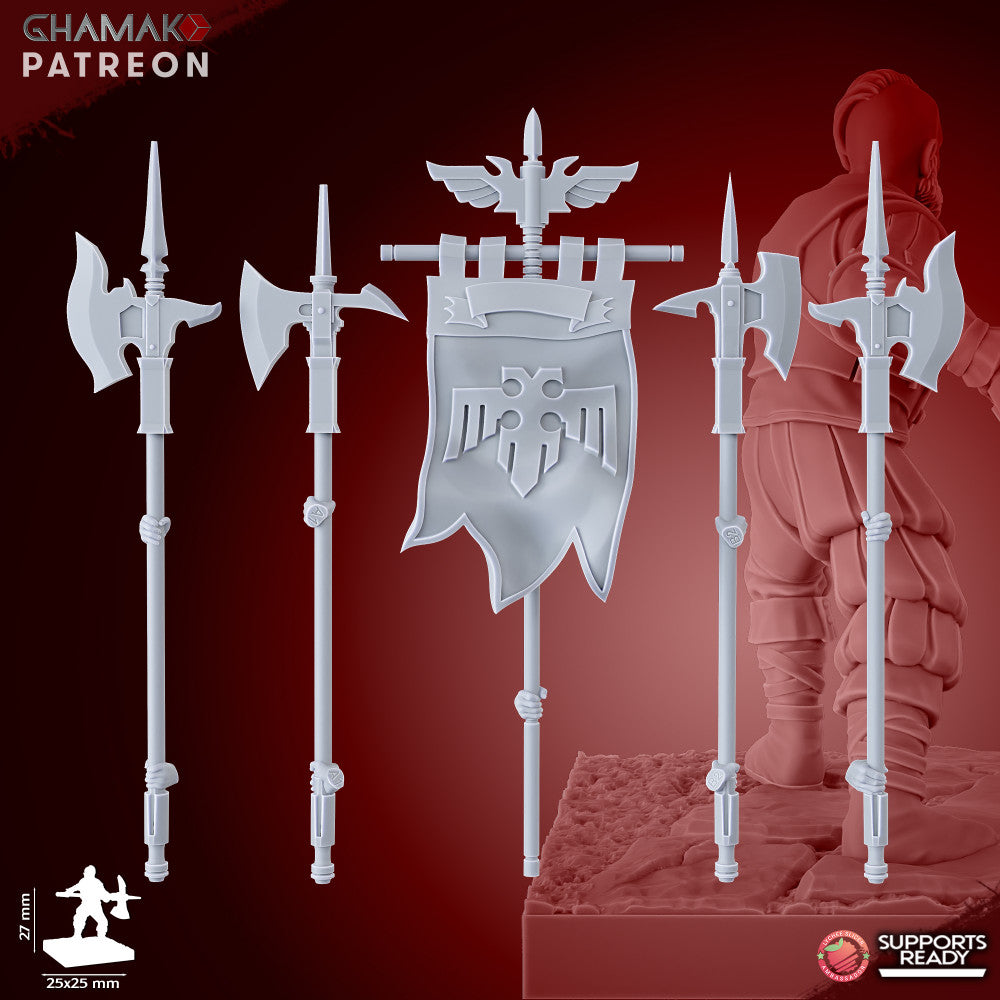 Empire Infantrymen Halberdiers (10 Units), resin miniature, 28mm heroic scale unpainted resin, view 6