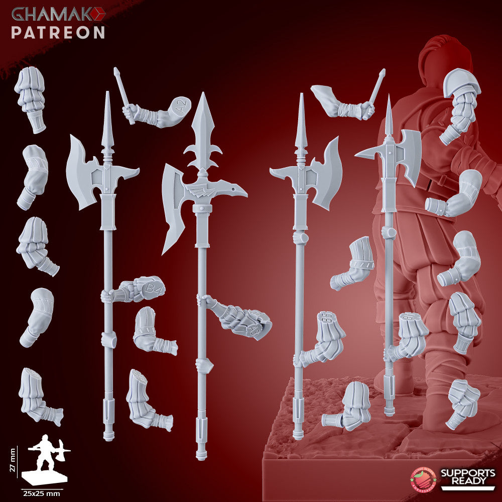 Empire Infantrymen Halberdiers (10 Units), resin miniature, 28mm heroic scale unpainted resin, view 8