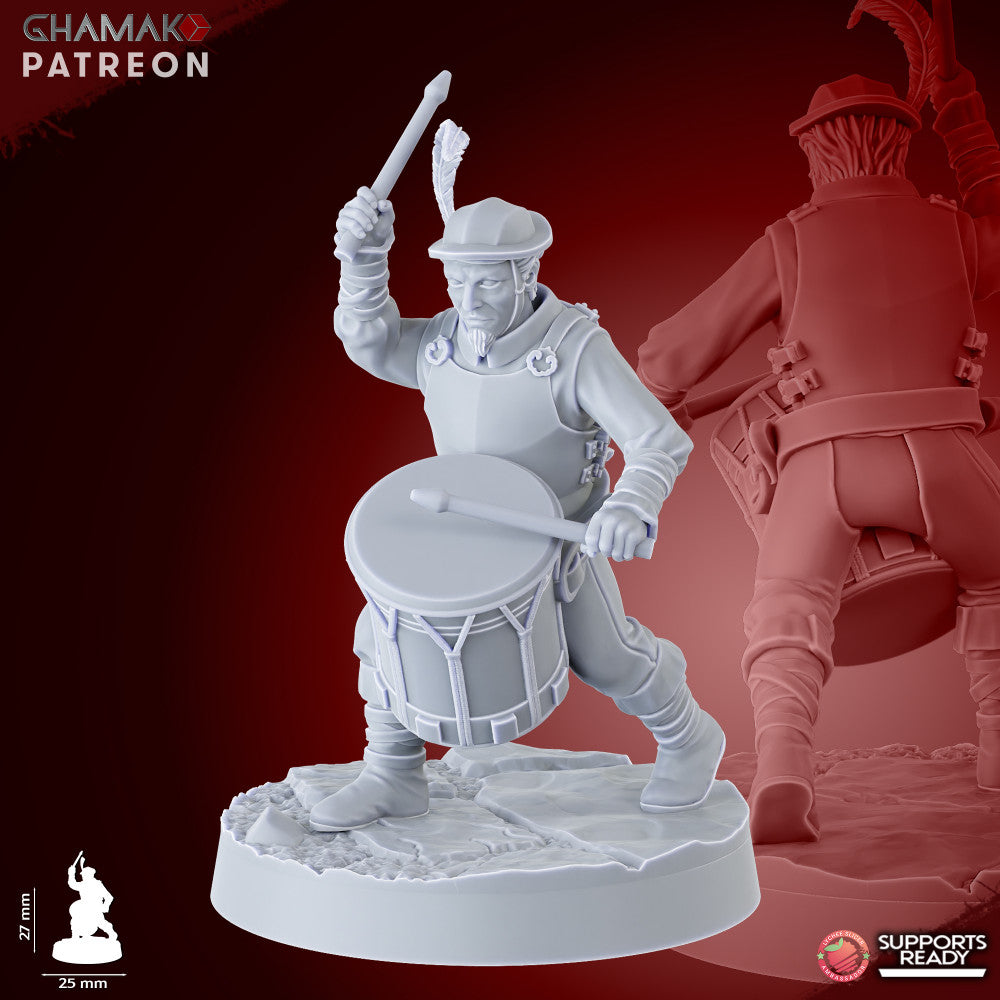 Empire Infantrymen Halberdiers (10 Units), resin miniature, 28mm heroic scale unpainted resin, view 9