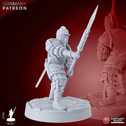 Empire Infantrymen Spearmen (10 Units), resin miniature, 28mm heroic scale unpainted resin, view 10