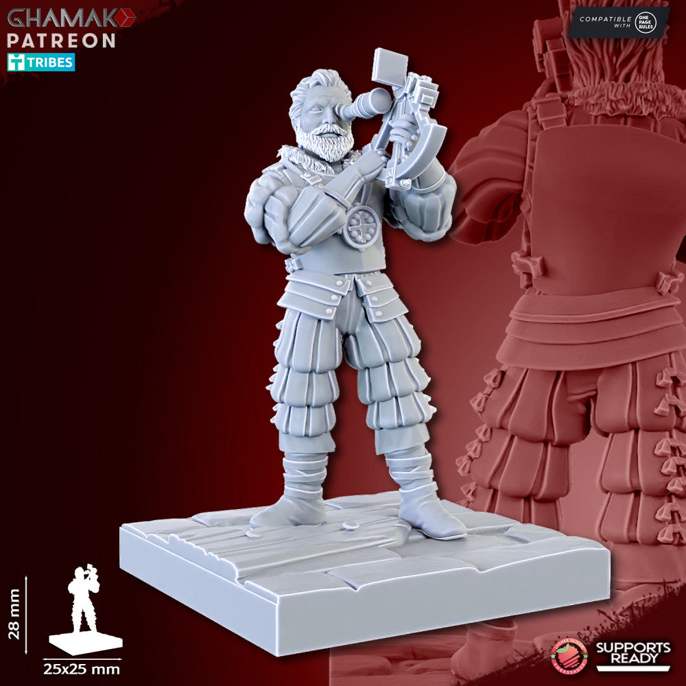 Empire Mortar, resin miniature, 28mm heroic scale unpainted resin