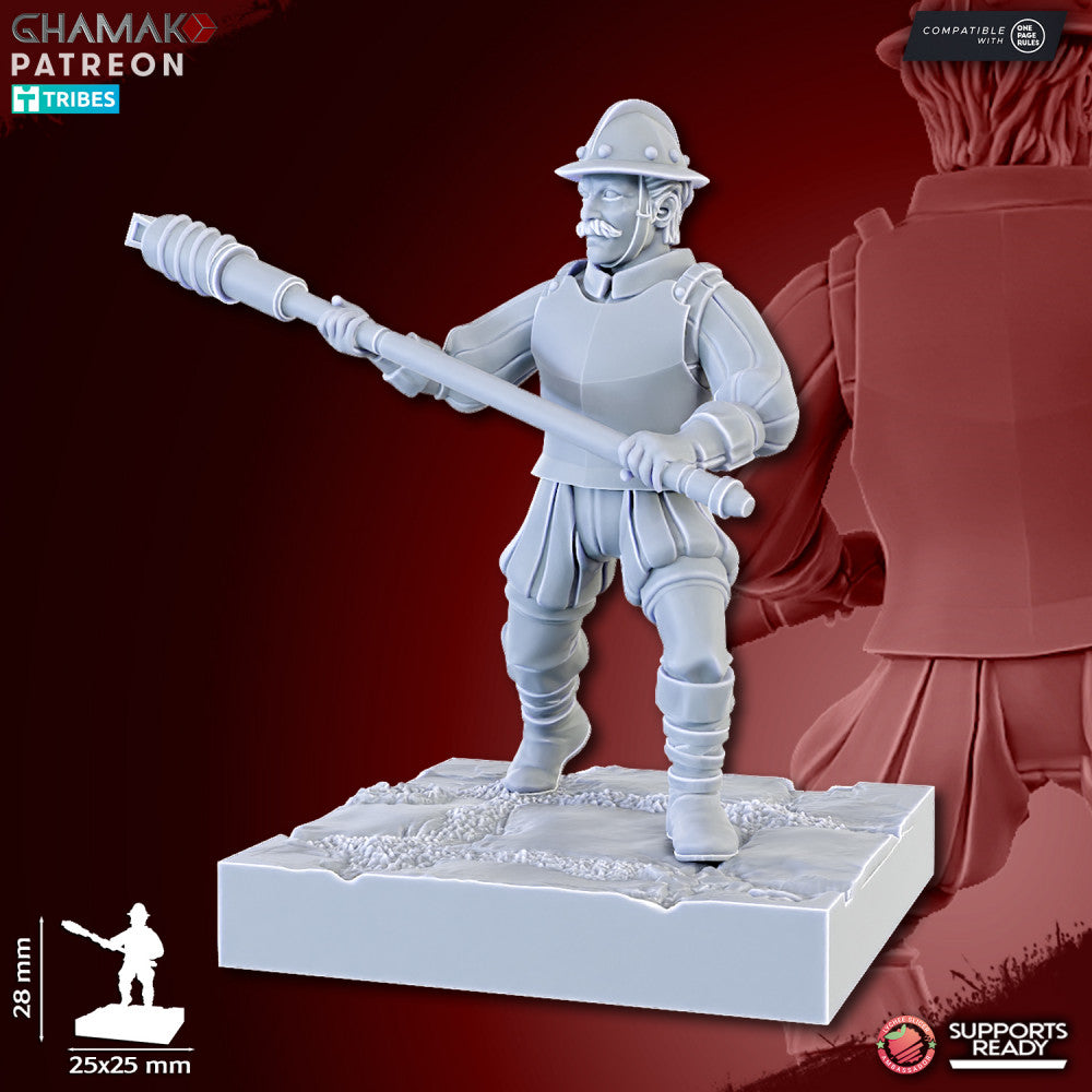 Empire Mortar, resin miniature, 28mm heroic scale unpainted resin, view 5