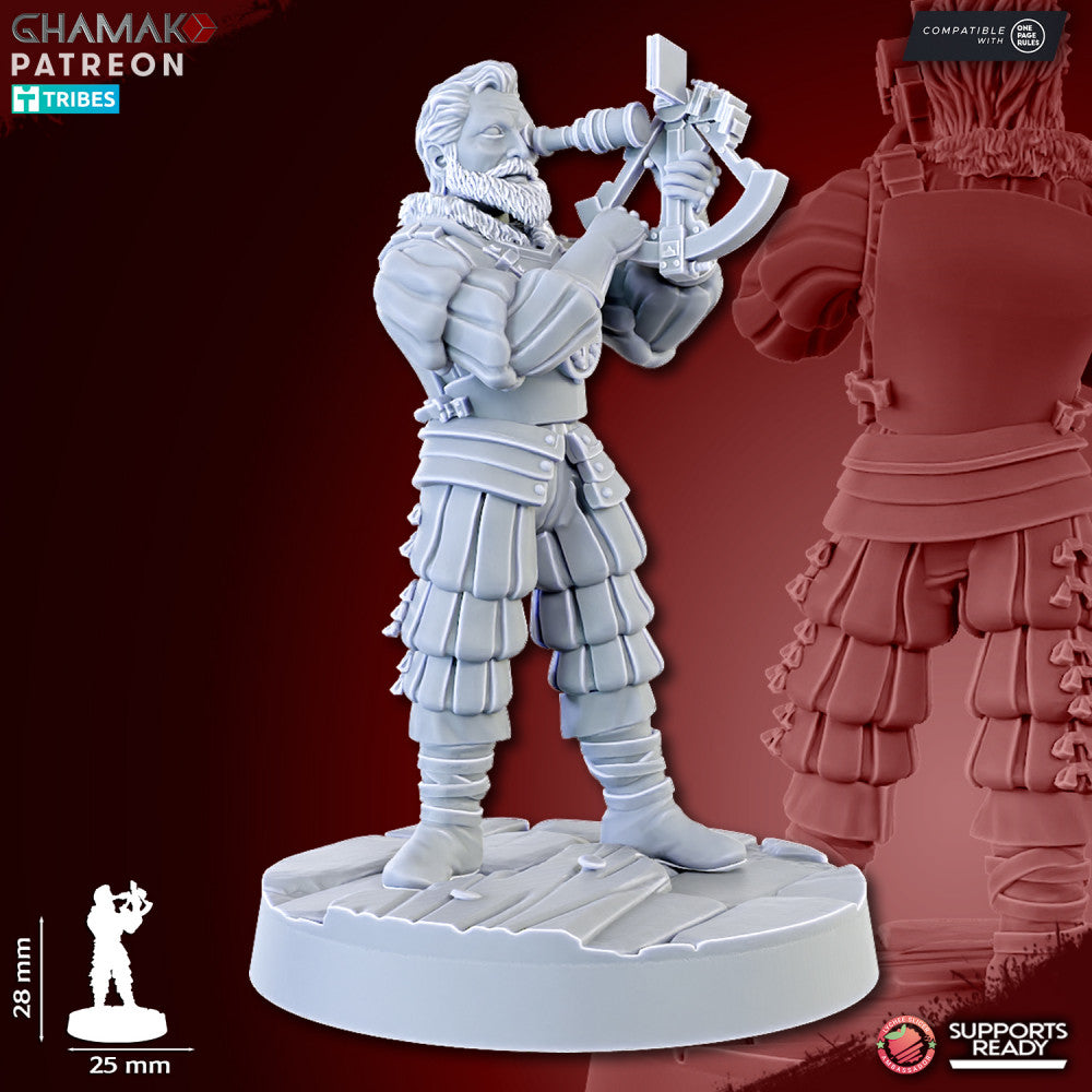 Empire Mortar, resin miniature, 28mm heroic scale unpainted resin, view 6