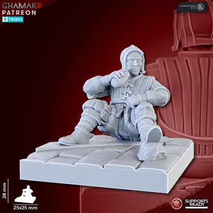 Empire Mortar, resin miniature, 28mm heroic scale unpainted resin, view 7