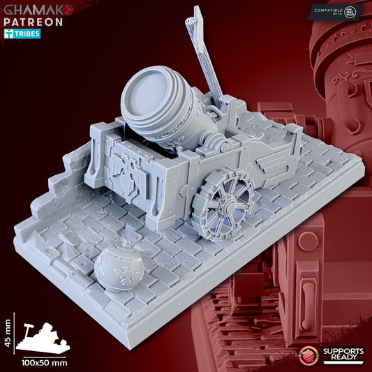Empire Mortar, resin miniature, 28mm heroic scale unpainted resin, view 10